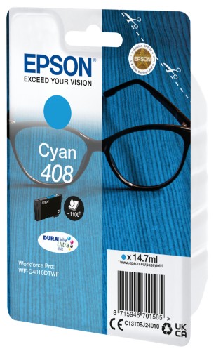 Epson C13T09J24010/408 Ink cartridge cyan, 1.1K pages ISO/IEC 24711 14.7ml for Epson WF-C 4810