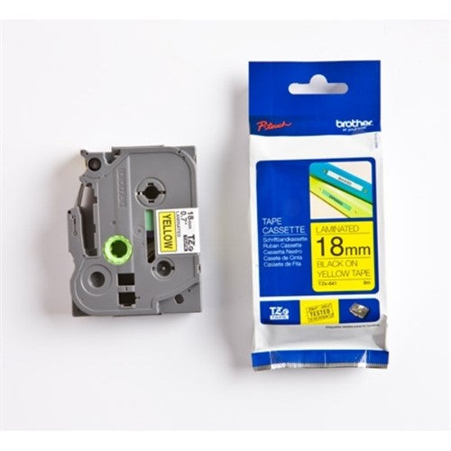 Brother TZE-641 DirectLabel black on yellow Laminat 18mm x 8m for Brother P-Touch TZ 3.5-18mm/36mm/6-18mm/6-24mm/6-36mm