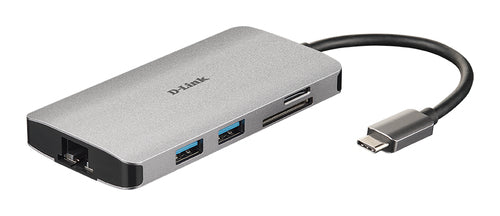 D-Link 8-in-1 USB-C Hub with HDMI/Ethernet/Card Reader/Power Delivery