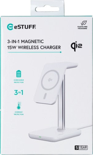 eSTUFF ES638310 mobile device charger Smartphone Aluminium AC Wireless charging Fast charging Indoor