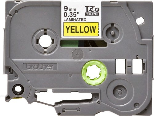 Brother TZE-621 DirectLabel black on yellow Laminat 9mm x 8m for Brother P-Touch TZ 3.5-18mm/6-12mm/6-18mm/6-24mm/6-36mm
