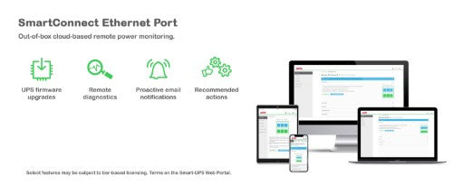 APC Smart-UPS, Line Interactive, 750VA, Lithium-ion, Rack/Tower, 2U, 230V, 6x IEC C13 outlets, SmartConnect Port+SmartSlot, Short Depth, AVR, LCD