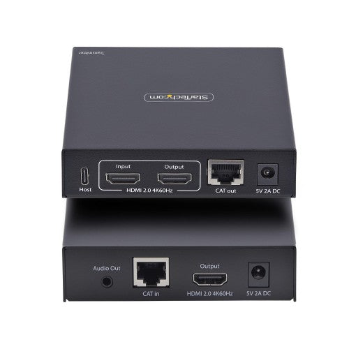 StarTech.com HDMI KVM Extender Over IP Network, 4K 60Hz, Driverless, HDMI and USB Over Ethernet/CAT6, AVoIP, Transmitter and Receiver Kit, Includes Mounting Kits