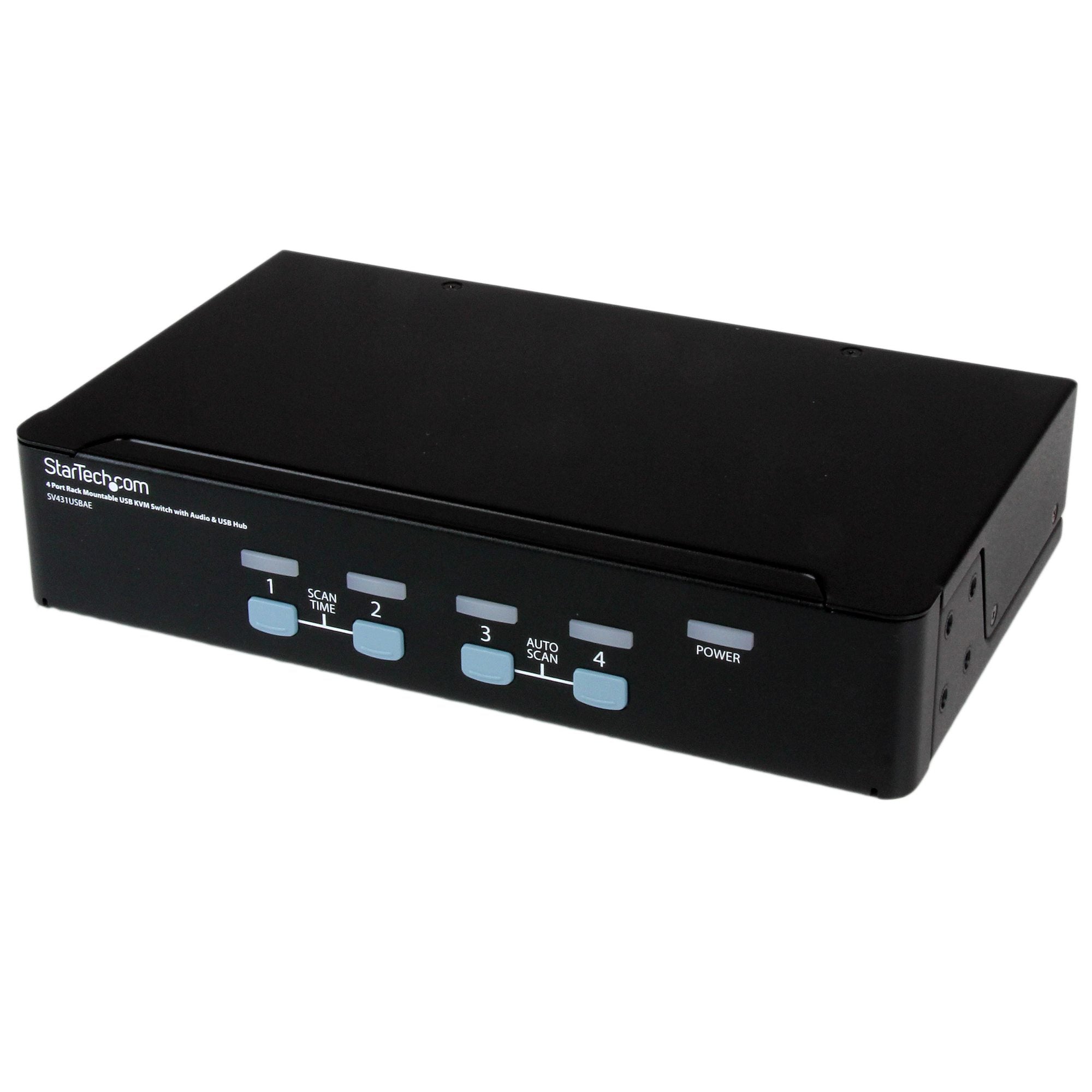 StarTech.com 4 Port Rack Mountable USB KVM Switch with Audio & USB Hub