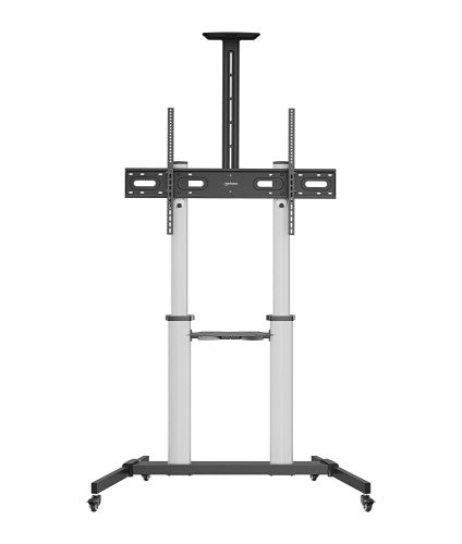 Manhattan Trolley Mound Stand for TV & Monitors, For screens: 37" to 100",VESA compatability:all between 200x200 to 1000x600mm -check the dimensions of the four mounting holes on back of screen to ensure it fits,Max 80kg,Height adjustable 1200 to 1600mm,L