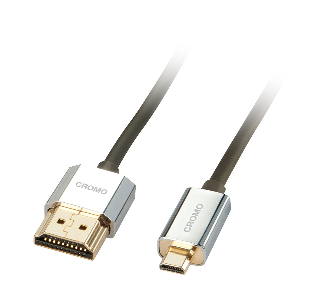 Lindy 2m CROMO Slim High Speed HDMI to Micro HDMI Cable with Ethernet