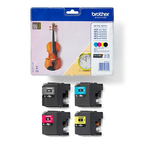 Brother LC-127XLVALBP Ink cartridge multi pack Bk,C,M,Y, 4x1.2K pages ISO/IEC 24711 Pack=4 for Brother MFC-J 4510