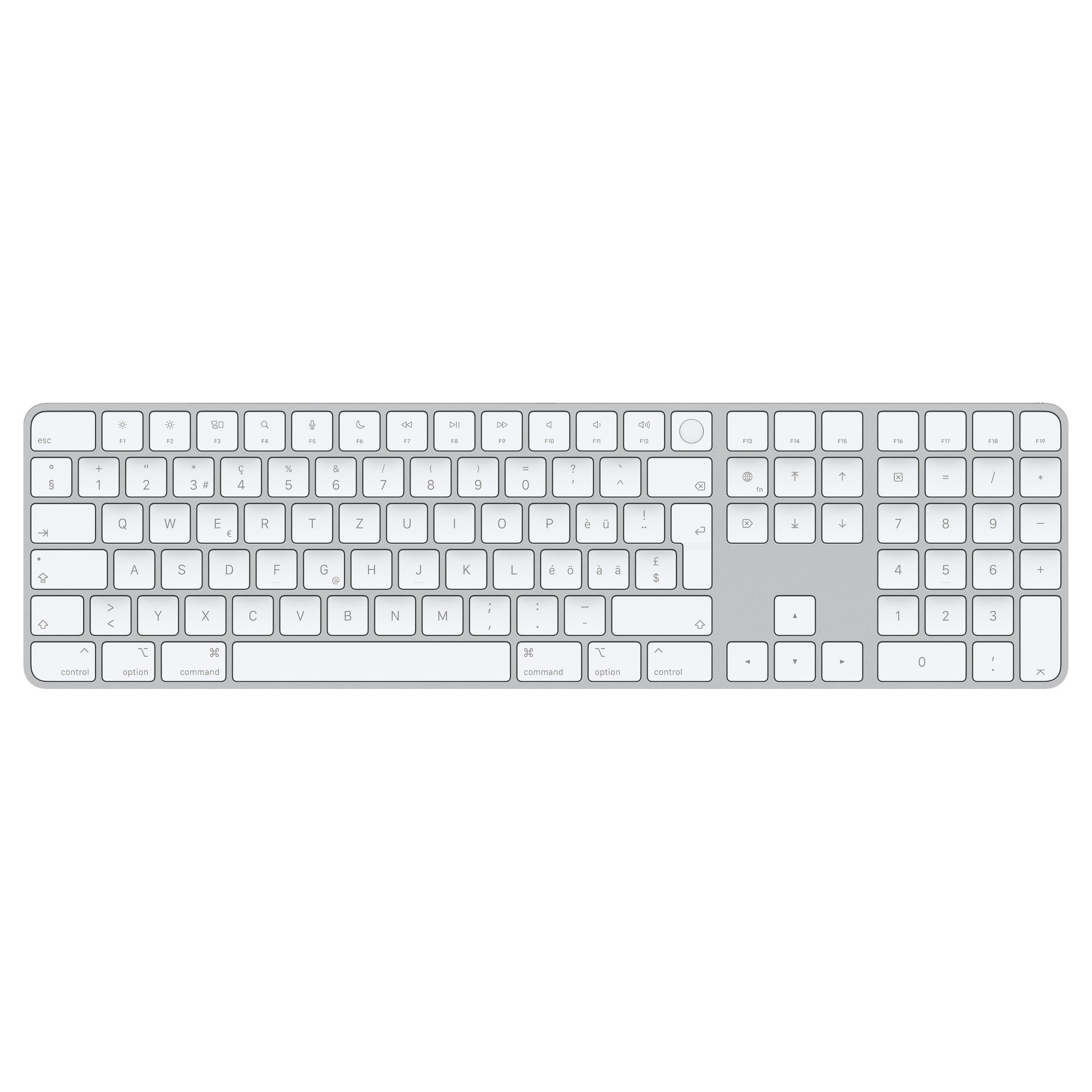 Apple Magic keyboard Universal USB + Bluetooth Swiss Aluminium, White