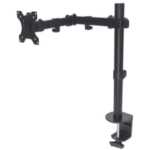 Manhattan Desk Mount for TV & Monitors (Full Motion), For screens 13" to 27", Clamp fitting to desk, VESA compatability: 75x75mm and 100x100mm - check the dimensions of the four mounting holes on back of screen to ensure it fits, Max 8kg, Bracket, Lifetim
