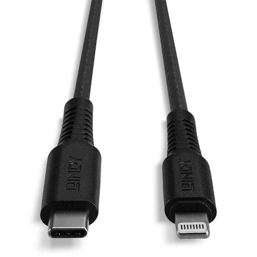 Lindy 1m Reinforced USB Type C to Lightning Charge and Sync Cable
