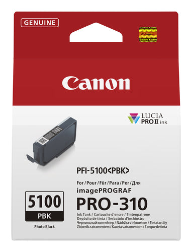Canon 6952C001/PFI-5100PBK Ink cartridge black pigmented 450 Photos for Canon IPF PRO-310