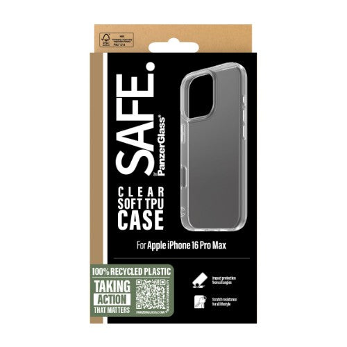 PanzerGlass SAFE. by ® TPU Case Transparent iPhone 16 Pro Max