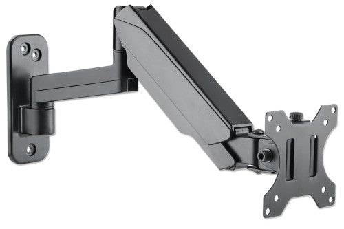 Manhattan Wall Mount for TV & Monitors (Spring Arm 3 pivots), For screens 17" to 32", VESA compatability: 75x75mm and 100x100mm - check the dimensions of the four mounting holes on back of screen to ensure it fits, Max 8kg, Black, Bracket, Lifetime Warran