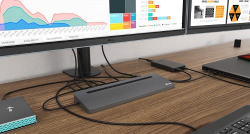 i-tec Metal USB-C Ergonomic 4K 3x Display Docking Station + Power Delivery 85 W