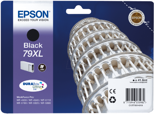 Epson C13T79014010/79XL Ink cartridge black high-capacity, 2.6K pages 41.8ml for Epson WF 4630/5110