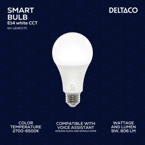 Deltaco SH-LE27CCTC smart lighting Smart bulb Wi-Fi 9 W
