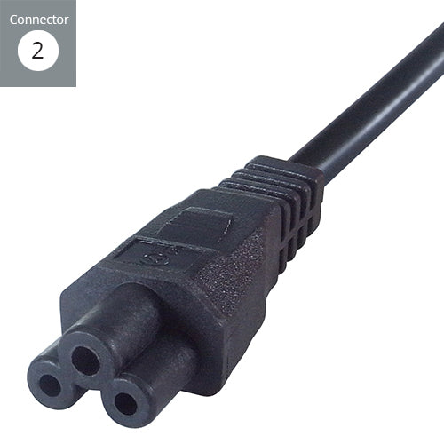 connektgear 15cm Mains Power Adapter C14 Plug to C5 (Cloverleaf) Socket