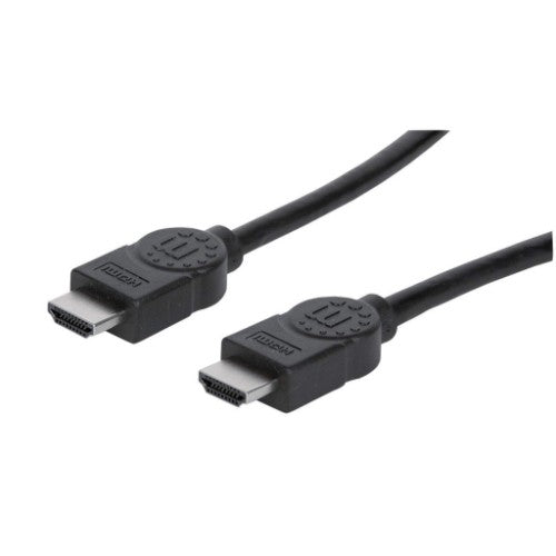 Manhattan HDMI 4K@30Hz Cable with Ethernet, 2m, Suitable for ALL 1080p/HD and majority of 4K uses (check your system 4K specification to be sure), Male to Male, Black, Ultra HD 4k x 2k, Lifetime Warranty, High Speed, Equivalent to HDMM2MHS