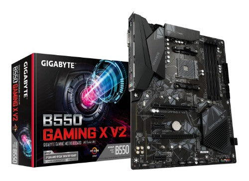 GIGABYTE B550 Gaming X V2 Motherboard - AMD Ryzen 5000 CPUs, 10+3 Phases VRM, up to 4733MHz DDR4, 1xPCIe 4.0 + 1xPCIe 3.0 M.2, 1GbE LAN, USB 3.2 Gen 2