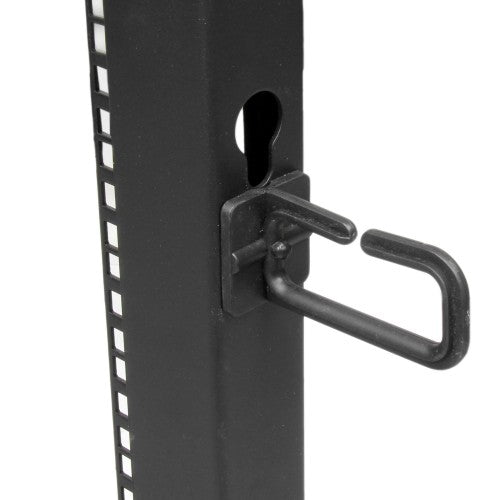 StarTech.com 4-Post 12U Mobile Open Frame Server Rack, Four Post 19" Network Rack with Wheels, Rolling Rack with Adjustable Depth for Computer/AV/Data/IT Equipment - Casters, Leveling Feet or Floor Mounting
