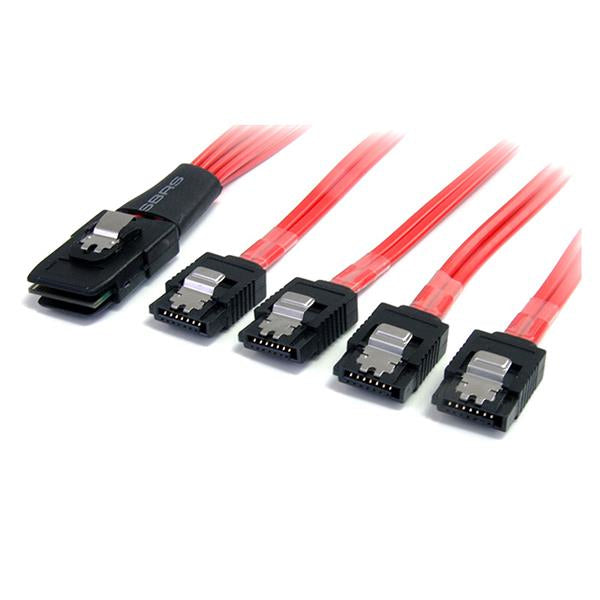 StarTech.com 50cm Serial Attached SCSI SAS Cable - SFF-8087 to 4x Latching SATA