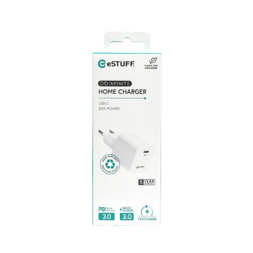 eSTUFF ES637027 mobile device charger Smartphone White AC Fast charging Indoor