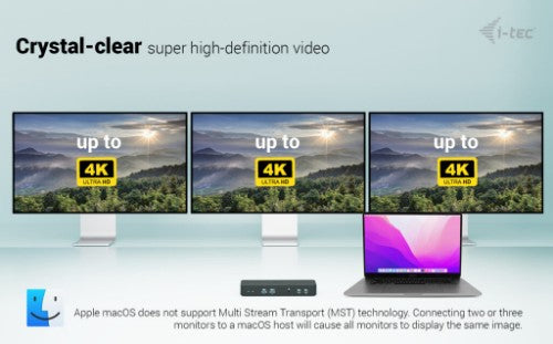 i-tec USB-C Intelligent Triple Display Docking Station + Power Delivery 100W