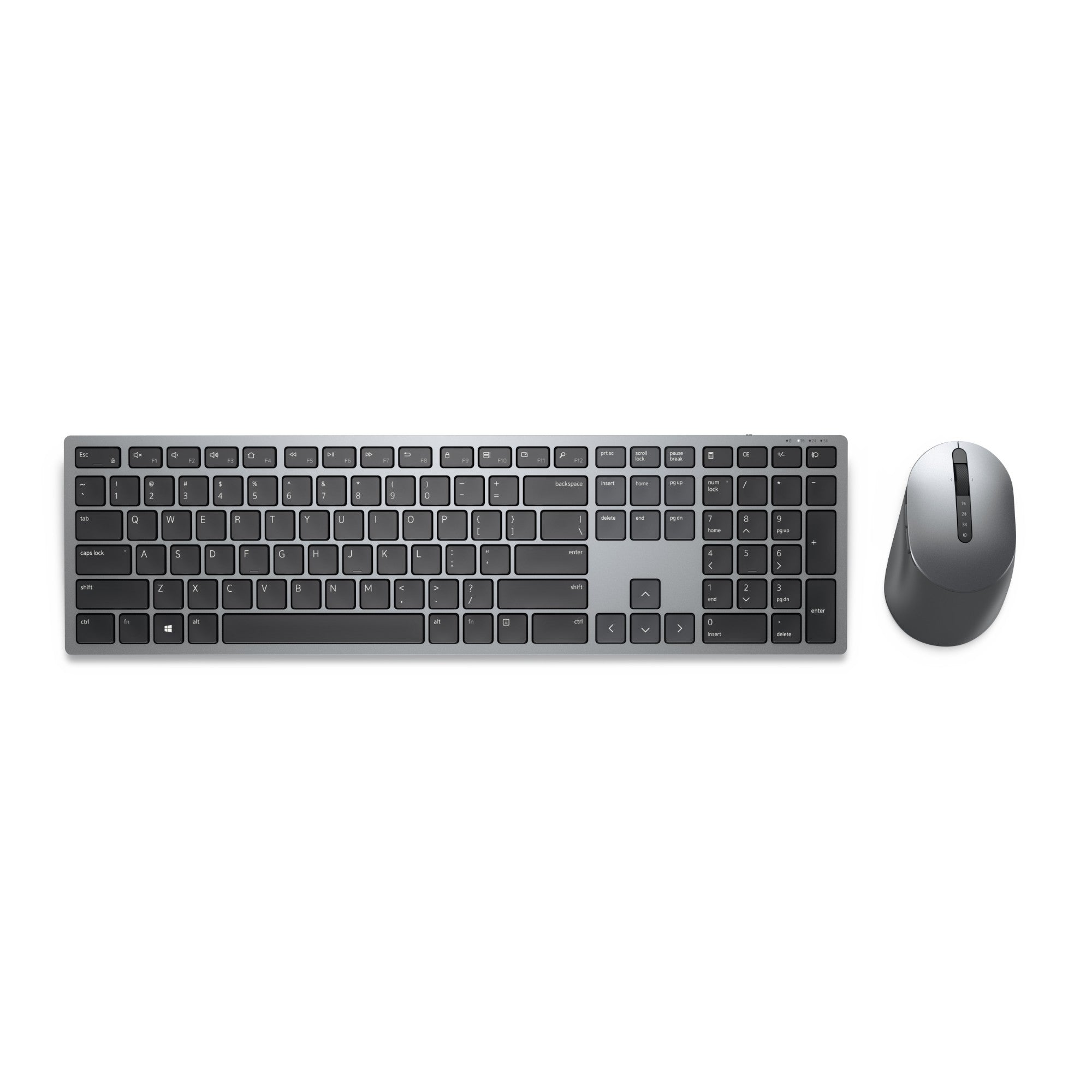 DELL KM7321W keyboard Mouse included Office RF Wireless + Bluetooth QWERTY Nordic Grey, Titanium