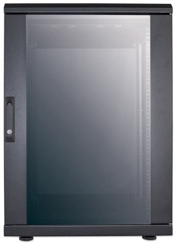 Intellinet 19" Network Cabinet - Free Standing, 16U, 600x600mm (width x depth), Black, Flatpack, Max 1500kg, Multi-Point Door Lock, One Lock Per Side Panel, Usable Depth 123 to 373mm, IP20 rated, Rack, Steel