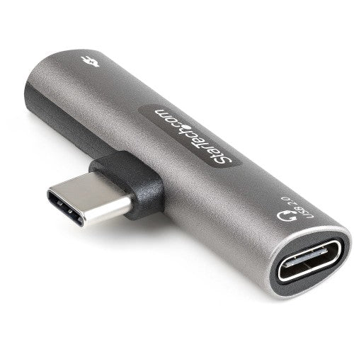 StarTech.com USB C Audio & Charge Adapter - USB-C Audio Adapter w/ USB-C Audio Headphone/Headset Port and 60W USB Type-C Power Delivery Pass-through Charger - For USB-C Phone/Tablet/Laptop