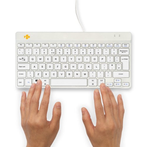 R-Go Tools Ergonomic keyboard R-Go Compact Break, compact keyboard with break software, QWERTY (UK), wired, white