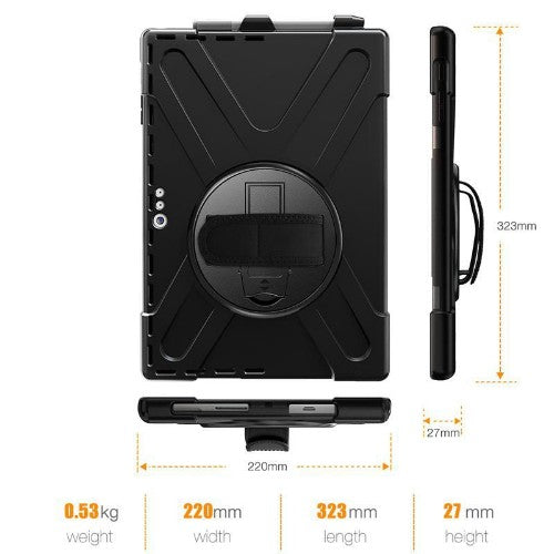 eSTUFF AUSTIN Defender Case for Microsoft Surface Pro 7+/7/6/5/4 - Black