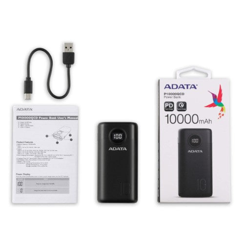 ADATA P10000QCD Lithium-Ion (Li-Ion) 10000 mAh Black