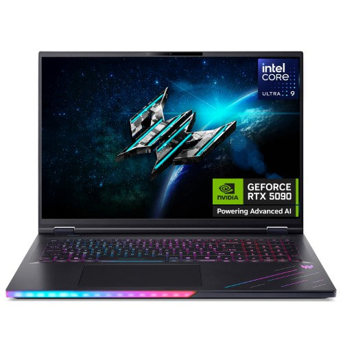 Acer Predator Helios 18 AI (PH18-73) Intel Ultra 9 275HX, 64GB, 1TB SSD, RTX5090, 18" WQUXGA, Windows 11 Gaming Laptop