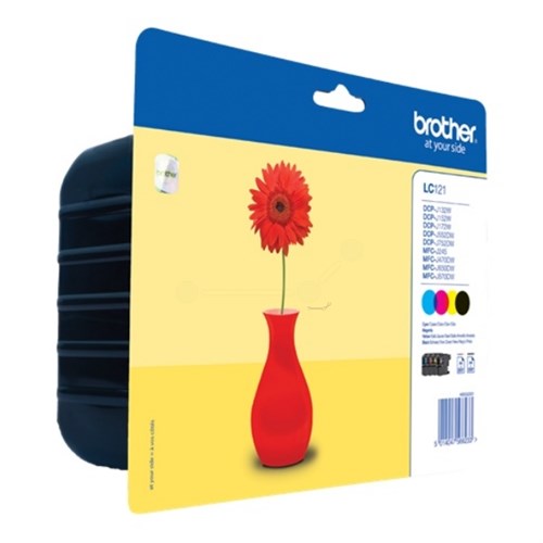 Brother LC-121VALBP Ink cartridge multi pack Bk,C,M,Y, 4x300 pages ISO/IEC 24711 Pack=4 for Brother DCP-J 132/MFC-J 285