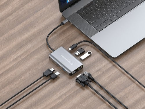Conceptronic DONN21G laptop dock/port replicator Wired USB 3.2 Gen 1 (3.1 Gen 1) Type-C Grey