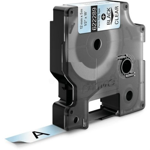 Dymo 622289 Ribbon Polyester permanent black on Transparent 12mm x 5,5m for Dymo Rhino 6-12mm/19mm/24mm