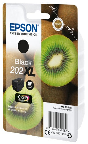 Epson C13T02G14010/202XL Ink cartridge black high-capacity, 550 pages 13,8ml for Epson XP 6000