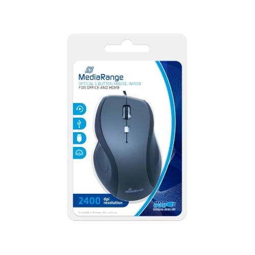 MediaRange MROS202 mouse Office Right-hand USB Type-A Optical 2400 DPI