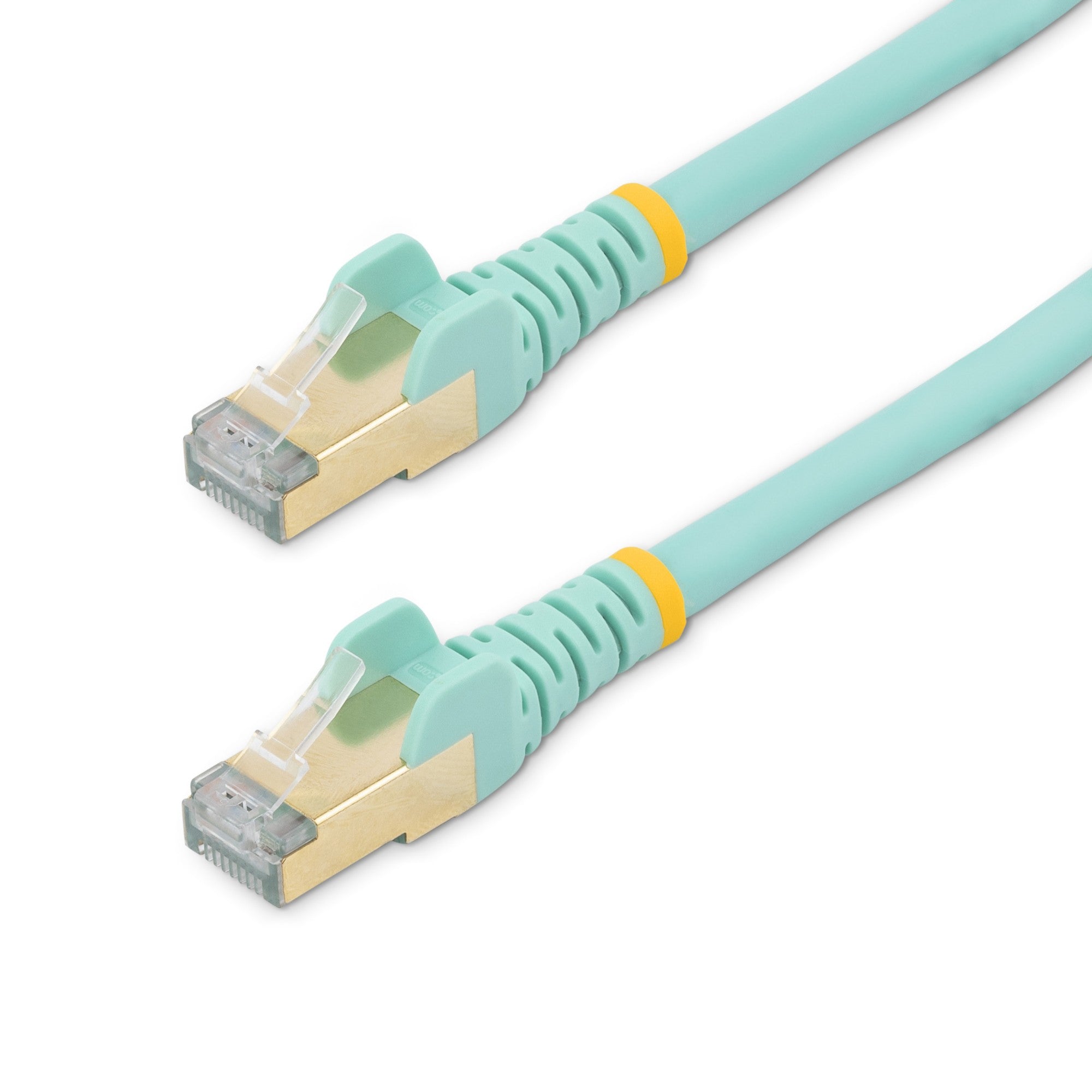 StarTech.com 2m CAT6a Ethernet Cable - 10 Gigabit Shielded Snagless RJ45 100W PoE Patch Cord - 10GbE STP Network Cable w/Strain Relief - Aqua Fluke Tested/Wiring is UL Certified/TIA