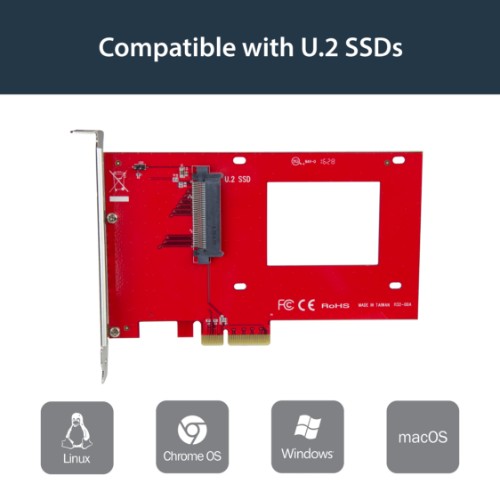 StarTech.com U.2 to PCIe Adapter for 2.5" U.2 NVMe SSD - SFF-8639 - x4 PCI Express 4.0