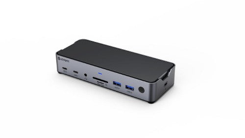 eSTUFF GLB232006 laptop dock/port replicator Wired Aluminium