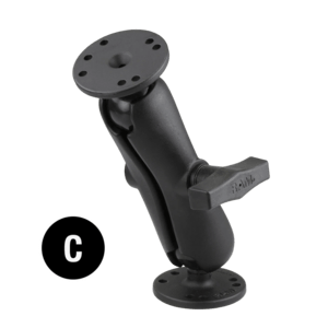 RAM Mounts Tough-Claw Large Clamp Double Ball Mount with Round Plate