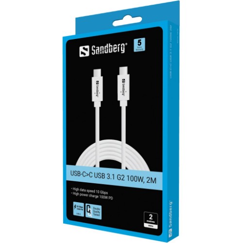 Sandberg USB-CC USB 3.2 Gen2 100W, 2M