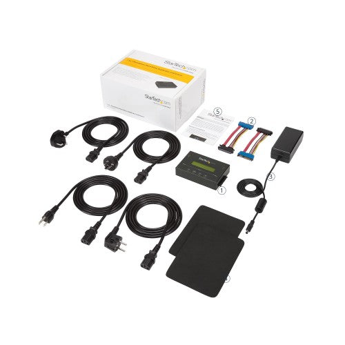 StarTech.com 1:1 Standalone Hard Drive Duplicator & Eraser, SATA HDD/SSD Disk Cloner & Eraser, LCD display, TAA Compliant, OS Independent