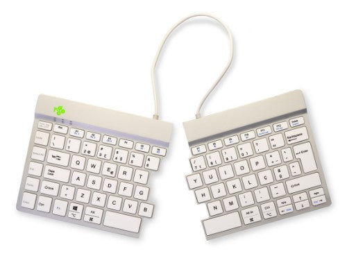 R-Go Tools Ergonomic keyboard R-Go Split Break with break software, ergonomic split keyboard, QWERTY (PT), Bluetooth, white