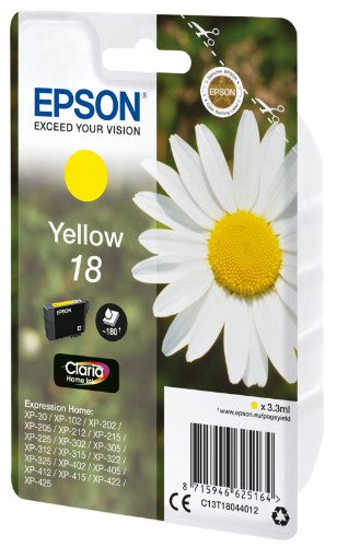 Epson C13T18044012/18 Ink cartridge yellow, 180 pages 3ml for Epson XP 30