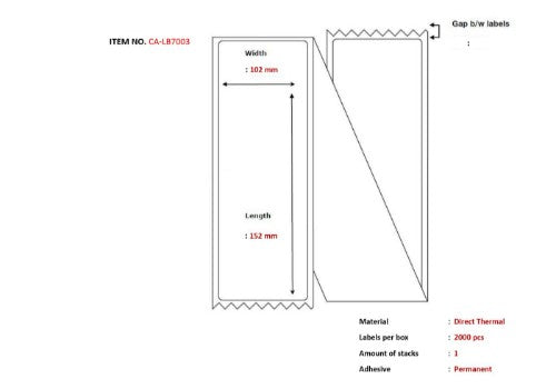 Capture CA-LB7003 printer label