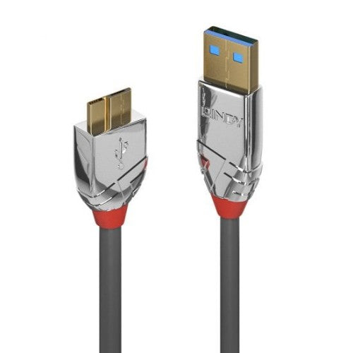 Lindy 3m USB 3.2 Type A to Micro-B Cable, 5Gbps, Cromo Line