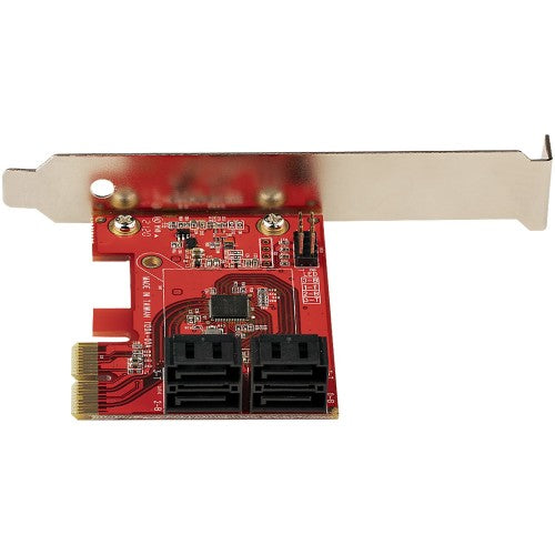 StarTech.com SATA PCIe Card - 4 Port PCIe SATA Expansion Card - 6Gbps - Low Profile Bracket - Stacked SATA Connectors - ASM1164 Non-Raid - PCI Express to SATA Converter